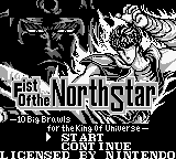 Fist of the North Star title screen for GameBoy